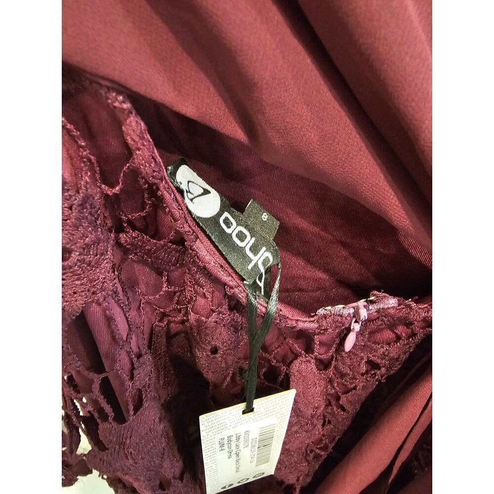 Nwt Boohoo burgundy lace dress sz8 - Picture 3 of 6